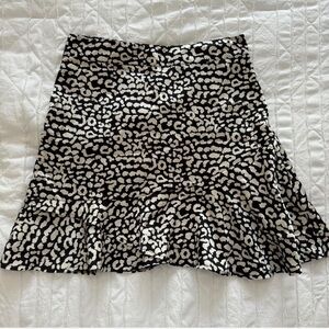 Nasty Gal - Leopard Print Black and White Mini Skirt